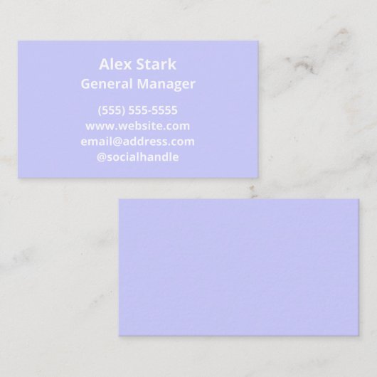 Periwinkle Purple無地の名刺 名刺 (正面/裏面)