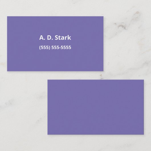 Periwinkle Purple Minimalist無地の名刺 名刺 (正面/裏面)