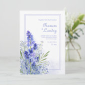 Periwinkle Watercolor Botanical Muscari Frame 招待状 (スタンド正面)