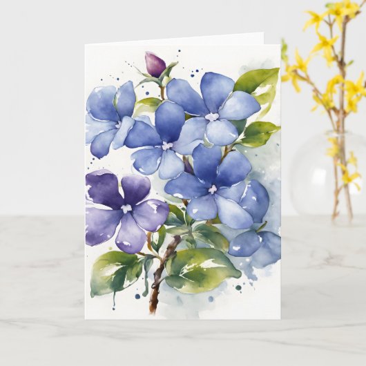 Periwinkle - Watercolor flowers カード (黄色い花)