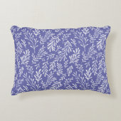 Periwinkle Whimsical Foliage Pattern アクセントクッション (正面)