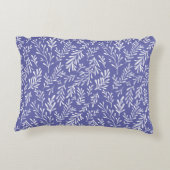 Periwinkle Whimsical Foliage Pattern アクセントクッション (裏面)