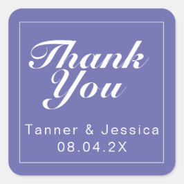Periwinkle & White Minimalist モダンありがとう スクエアシール