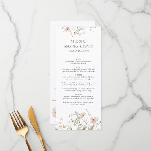Periwinkle Wildflowerのフ結婚ラットメニュー メニュー (正面/裏面インサイチュ)