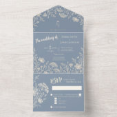 Periwinkle Wildflower All in One Invitation オールインワン招待状 (内側)