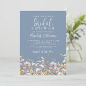 Periwinkle Wildflower Bridal Shower 招待状 (スタンド正面)