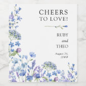 Periwinkle Wildflower'sを愛する応援結婚 ワインラベル (シングルラベル)