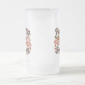 Perk up pumpkin coffee quote seasonal cozy フロストグラスビールジョッキ (中央)