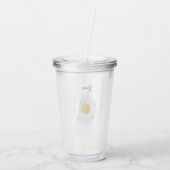 Perky White Daisy Flower Personalized Tumbler アクリルタンブラー (裏面)