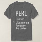 Perlプログラミング言語定義プログラマコーダ Tシャツ (デザイン正面)
