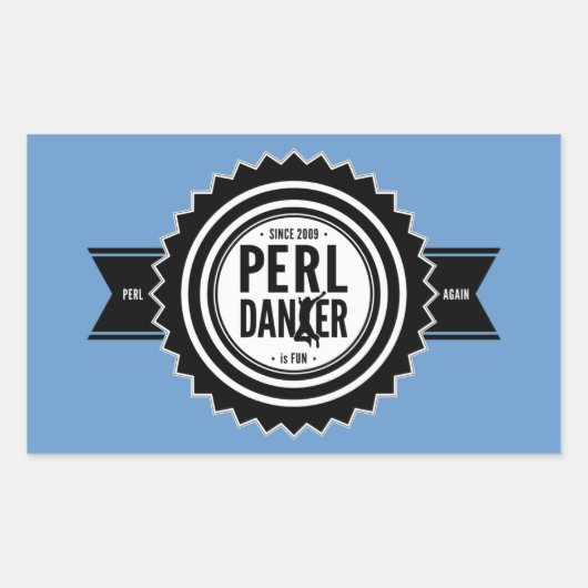 Perl Dancer Stickers - Blue Background 長方形シール (正面)