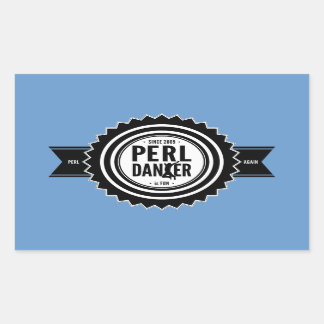 Perl Dancer Stickers - Blue Background 長方形シール