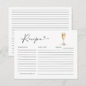 Perlas & Prosecco Tarjeta de Receta para Fiesta de エンクロージャーカード (正面/裏面)
