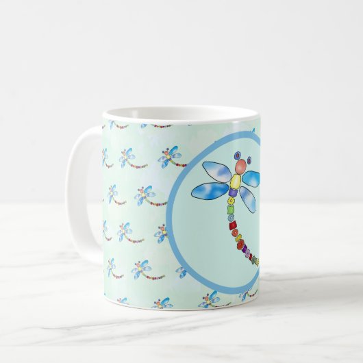 Perlenlibelle, personalisiert kaffeetasse コーヒーマグカップ (正面左)