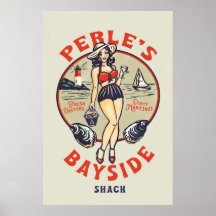 "Perle's Bayside Oyster Shack"かわいい，レトロ海辺