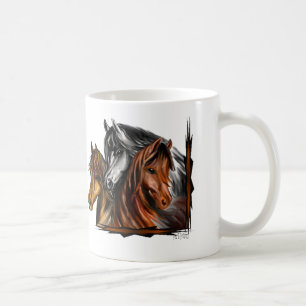 PerliPrints3Horsesz コーヒーマグカップ