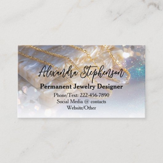 Permanent Jewelry Designer Consultant Elegant 名刺 (正面)