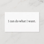 PERMIT私は私が望むようにすることができる。 名刺 (裏面)