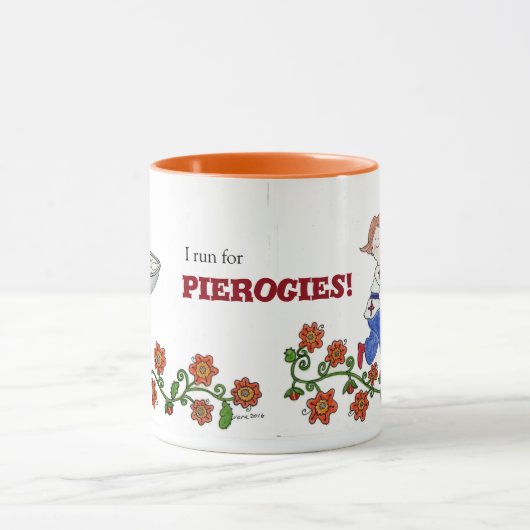 Perogieの男の子のウクライナの民芸 マグカップ (中央)