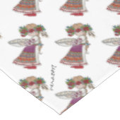 Perogie Pierogie Pyrohyの女の子のウクライナの民芸 テーブルクロス (アングル)