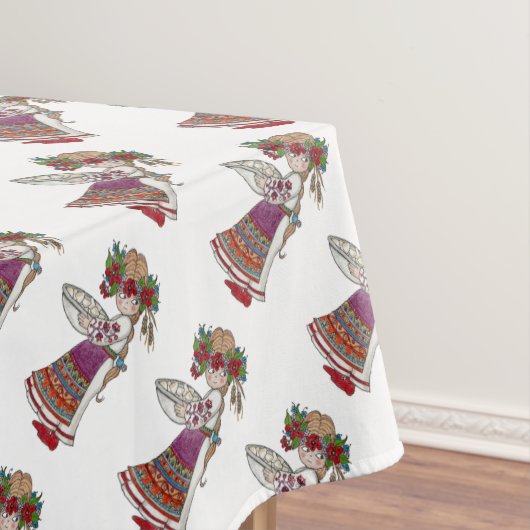 Perogie Pierogie Pyrohyの女の子のウクライナの民芸 テーブルクロス (インサイチュ)