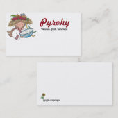 Perogie Pyrohy Pierogiの女の子のウクライナの民芸 名刺 (正面/裏面)