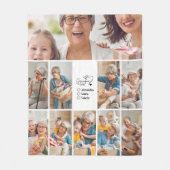 Peronalized 10 Photo Best Grandma Ever Minimalist フリースブランケット (正面)