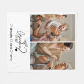 Peronalized 2 Photo  Best Grandma Ever Minimalist フリースブランケット (正面(横))
