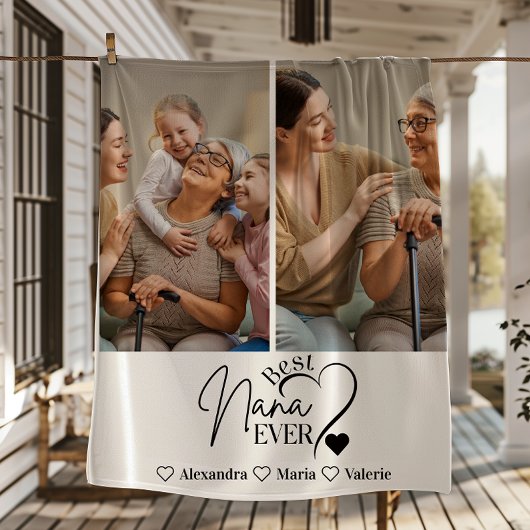 Peronalized 2 Photo  Best Nana Ever Minimalist フリースブランケット