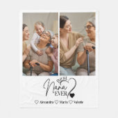 Peronalized 2 Photo  Best Nana Ever Minimalist フリースブランケット (正面)