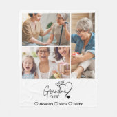 Peronalized 3 Photo Best Grandma Ever Minimalist フリースブランケット (正面)