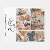 Peronalized 3 Photo Best Grandma Ever Minimalist フリースブランケット (正面(横))