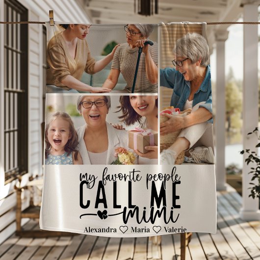 Peronalized 3 Photo Mimi Gift フリースブランケット