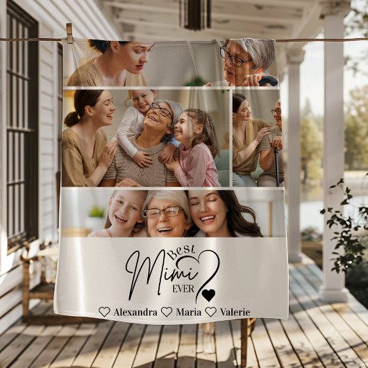 Peronalized 4 Photo Best Mimi Ever Minimalis フリースブランケット