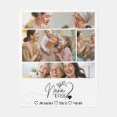 Peronalized 4 Photo Best Nana Ever Minimalis フリースブランケット (正面)