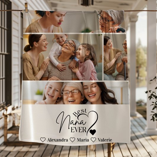 Peronalized 4 Photo Best Nana Ever Minimalis フリースブランケット