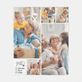 Peronalized 5 Photo Best Mimi Ever Minimalist フリースブランケット (正面)