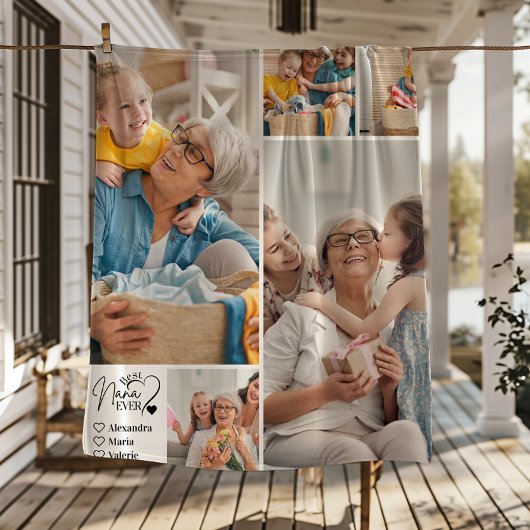 Peronalized 5 Photo Best Nana Ever Minimalist フリースブランケット