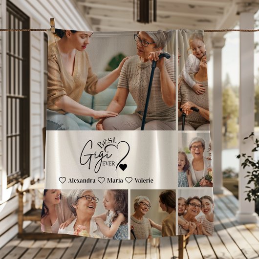 Peronalized 6 Photo Best Gigi Ever Minimalist フリースブランケット