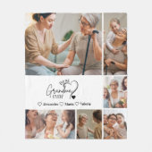 Peronalized 6 Photo Best Grandma Ever Minimalist フリースブランケット (正面)