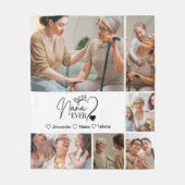 Peronalized 6 Photo Best Nana Ever Minimalist フリースブランケット (正面)