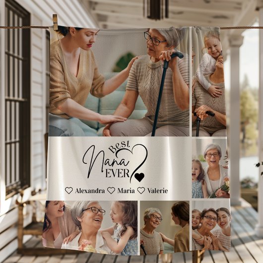 Peronalized 6 Photo Best Nana Ever Minimalist フリースブランケット