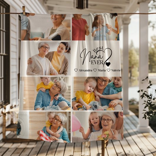 Peronalized 7 Photo Best Nana Ever Minimalist フリースブランケット