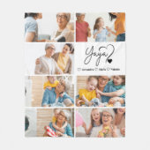 Peronalized 7 Photo Yaya Minimalist Line Art フリースブランケット (正面)