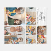 Peronalized 8 Photo Best Grandma Ever Minimalist フリースブランケット (正面(横))