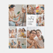 Peronalized 9 Photo Best Grandma Ever Minimalist フリースブランケット (正面)