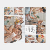 Peronalized 9 Photo Best Grandma Ever Minimalist フリースブランケット (正面(横))
