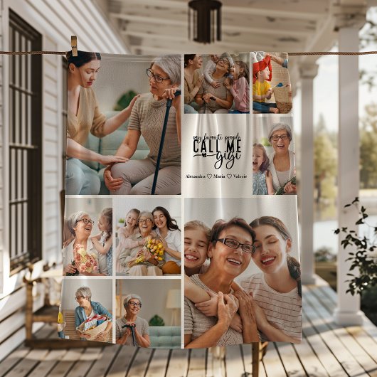 Peronalized 9 Photo Gigi Gift フリースブランケット