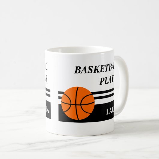 Peronalized Basketball Coffee Mug コーヒーマグカップ (正面右)