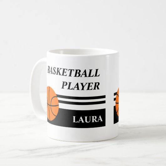 Peronalized Basketball Coffee Mug コーヒーマグカップ (正面左)
